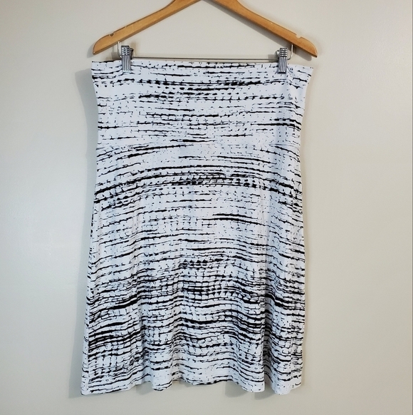*3/$30 ❤️ 𝅺cynthia Rowley Black & White Midi A Line Skirt Size XL - Picture 2 of 9